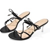 image:imageAllegra K Womens Open Toe Slide on Strappy Stiletto Heels SandalsBlack