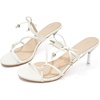 image:imageAllegra K Womens Open Toe Slide on Strappy Stiletto Heels SandalsWhite
