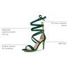 image:imageAllegra K Women Faux Suede Open Toe Stiletto Heel Lace Up Sandals  Strappy design ABS heel Open toe Lace up Stiletto heel Office Party Evening Dating 3 34 inch heightGreen