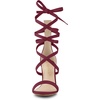 image:imageAllegra K Women Faux Suede Open Toe Stiletto Heel Lace Up Sandals  Strappy design ABS heel Open toe Lace up Stiletto heel Office Party Evening Dating 3 34 inch heightBurgundy