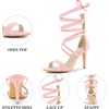 image:imageAllegra K Women Faux Suede Open Toe Stiletto Heel Lace Up Sandals  Strappy design ABS heel Open toe Lace up Stiletto heel Office Party Evening Dating 3 34 inch heightPink