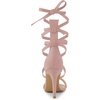 image:imageAllegra K Women Faux Suede Open Toe Stiletto Heel Lace Up Sandals  Strappy design ABS heel Open toe Lace up Stiletto heel Office Party Evening Dating 3 34 inch heightDust Pink