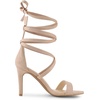 image:imageAllegra K Women Faux Suede Open Toe Stiletto Heel Lace Up Sandals  Strappy design ABS heel Open toe Lace up Stiletto heel Office Party Evening Dating 3 34 inch heightNude