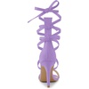 image:imageAllegra K Women Faux Suede Open Toe Stiletto Heel Lace Up Sandals  Strappy design ABS heel Open toe Lace up Stiletto heel Office Party Evening Dating 3 34 inch heightPurple