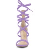 image:imageAllegra K Women Faux Suede Open Toe Stiletto Heel Lace Up Sandals  Strappy design ABS heel Open toe Lace up Stiletto heel Office Party Evening Dating 3 34 inch heightPurple
