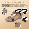 image:imageAllegra K Women Glitter Rhinestone Elastic Band Peep Toe Platform Sandals  TPR Outsole Rhinestone accents across front Elegant luxury 217 inch heel 079 inch platformBlack
