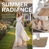 image:imageAllegra K Women Glitter Rhinestone Elastic Band Peep Toe Platform Sandals  TPR Outsole Rhinestone accents across front Elegant luxury 217 inch heel 079 inch platformSilver