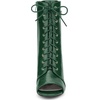 image:imageAllegra K Women Faux Leather Lace Up Peep Toe Stiletto Heel Ankle Boots  Pointed toe silhouette Comfortable toe room Versatile for daily wear ABS outsole constructionDark Green