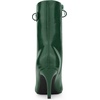 image:imageAllegra K Women Faux Leather Lace Up Peep Toe Stiletto Heel Ankle Boots  Pointed toe silhouette Comfortable toe room Versatile for daily wear ABS outsole constructionDark Green