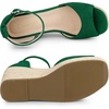 image:imageAllegra K Women Platform Espadrille Wedge Open Toe Ankle Strap Sandals  TPR outsole EVA wedge Wedge heel Party Office Casual Dating Evening Open toe Ankle strap PlatformDark Green