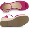 image:imageAllegra K Women Platform Espadrille Wedge Open Toe Ankle Strap Sandals  TPR outsole EVA wedge Wedge heel Party Office Casual Dating Evening Open toe Ankle strap PlatformHot Pink