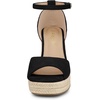 image:imageAllegra K Women Platform Espadrille Wedge Open Toe Ankle Strap Sandals  TPR outsole EVA wedge Wedge heel Party Office Casual Dating Evening Open toe Ankle strap PlatformBlack