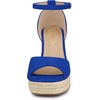 image:imageAllegra K Women Platform Espadrille Wedge Open Toe Ankle Strap Sandals  TPR outsole EVA wedge Wedge heel Party Office Casual Dating Evening Open toe Ankle strap PlatformDark Blue