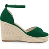 image:imageAllegra K Women Platform Espadrille Wedge Open Toe Ankle Strap Sandals  TPR outsole EVA wedge Wedge heel Party Office Casual Dating Evening Open toe Ankle strap PlatformDark Green
