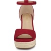image:imageAllegra K Women Platform Espadrille Wedge Open Toe Ankle Strap Sandals  TPR outsole EVA wedge Wedge heel Party Office Casual Dating Evening Open toe Ankle strap PlatformRed