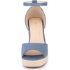 image:imageAllegra K Women Platform Espadrille Wedge Open Toe Ankle Strap Sandals  TPR outsole EVA wedge Wedge heel Party Office Casual Dating Evening Open toe Ankle strap PlatformHaze Blue
