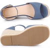 image:imageAllegra K Women Platform Espadrille Wedge Open Toe Ankle Strap Sandals  TPR outsole EVA wedge Wedge heel Party Office Casual Dating Evening Open toe Ankle strap PlatformHaze Blue