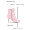 image:imageAllegra K Women Pointed Toe Stiletto Heel Lace Up Ankle Boots  Stiletto heel Comfortable fit Night out ABS outsole Pointed toe Lace up 33 inch heel 55 inch shaftPink