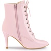 image:imageAllegra K Women Pointed Toe Stiletto Heel Lace Up Ankle Boots  Stiletto heel Comfortable fit Night out ABS outsole Pointed toe Lace up 33 inch heel 55 inch shaftPink