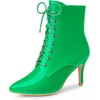 image:imageAllegra K Women Pointed Toe Stiletto Heel Lace Up Ankle Boots  Stiletto heel Comfortable fit Night out ABS outsole Pointed toe Lace up 33 inch heel 55 inch shaftGrass Green