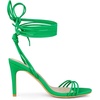 image:imageAllegra K Women Strappy Lace Up Open Toe Slingback Stiletto Heel Sandals  37inch heel height ABS outsole Tie closure Easy to style with jeans or a skirt for a casual lookGreen