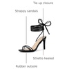 image:imageAllegra K Women Strappy Lace Up Open Toe Slingback Stiletto Heel Sandals  37inch heel height ABS outsole Tie closure Easy to style with jeans or a skirt for a casual lookBlack