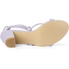 image:imageAllegra K Womens Strappy Lace Up Chunky Heeled Sandals  3 inches Heels Open Toe Faux leather Padded insole for comfort Summer Heel for Women Dress ShoesLight Purple