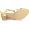 image:imageAllegra K Womens Strappy Lace Up Chunky Heeled Sandals  3 inches Heels Open Toe Faux leather Padded insole for comfort Summer Heel for Women Dress ShoesGold