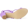 image:imageAllegra K Womens Strappy Lace Up Chunky Heeled Sandals  3 inches Heels Open Toe Faux leather Padded insole for comfort Summer Heel for Women Dress ShoesLavender