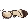 image:imageAllegra K Womens Strappy Lace Up Chunky Heeled Sandals  3 inches Heels Open Toe Faux leather Padded insole for comfort Summer Heel for Women Dress ShoesCoffee
