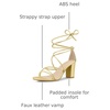 image:imageAllegra K Womens Strappy Lace Up Chunky Heeled Sandals  3 inches Heels Open Toe Faux leather Padded insole for comfort Summer Heel for Women Dress ShoesGold