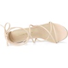 image:imageAllegra K Womens Strappy Lace Up Chunky Heeled Sandals  3 inches Heels Open Toe Faux leather Padded insole for comfort Summer Heel for Women Dress ShoesBeige