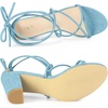 image:imageAllegra K Womens Strappy Lace Up Chunky Heeled Sandals  3 inches Heels Open Toe Faux leather Padded insole for comfort Summer Heel for Women Dress ShoesLight Blue
