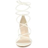 image:imageAllegra K Womens Strappy Lace Up Chunky Heeled Sandals  3 inches Heels Open Toe Faux leather Padded insole for comfort Summer Heel for Women Dress ShoesWhite