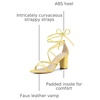 image:imageAllegra K Womens Strappy Lace Up Chunky Heeled Sandals  3 inches Heels Open Toe Faux leather Padded insole for comfort Summer Heel for Women Dress ShoesYellow