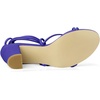 image:imageAllegra K Womens Strappy Lace Up Chunky Heeled Sandals  3 inches Heels Open Toe Faux leather Padded insole for comfort Summer Heel for Women Dress ShoesDark Blue