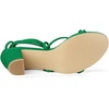 image:imageAllegra K Womens Strappy Lace Up Chunky Heeled Sandals  3 inches Heels Open Toe Faux leather Padded insole for comfort Summer Heel for Women Dress ShoesGreen