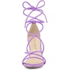 image:imageAllegra K Womens Strappy Lace Up Chunky Heeled Sandals  3 inches Heels Open Toe Faux leather Padded insole for comfort Summer Heel for Women Dress ShoesLavender
