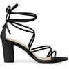 image:imageAllegra K Womens Strappy Lace Up Chunky Heeled Sandals  3 inches Heels Open Toe Faux leather Padded insole for comfort Summer Heel for Women Dress ShoesBlack