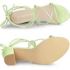 image:imageAllegra K Womens Strappy Lace Up Chunky Heeled Sandals  3 inches Heels Open Toe Faux leather Padded insole for comfort Summer Heel for Women Dress ShoesLime Green