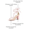 image:imageAllegra K Womens Strappy Lace Up Chunky Heeled Sandals  3 inches Heels Open Toe Faux leather Padded insole for comfort Summer Heel for Women Dress ShoesPink