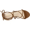 image:imageAllegra K Womens Strappy Lace Up Chunky Heeled Sandals  3 inches Heels Open Toe Faux leather Padded insole for comfort Summer Heel for Women Dress ShoesDark Brown