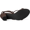 image:imageAllegra K Womens Strappy Lace Up Chunky Heeled Sandals  3 inches Heels Open Toe Faux leather Padded insole for comfort Summer Heel for Women Dress ShoesCoffee