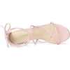 image:imageAllegra K Womens Strappy Lace Up Chunky Heeled Sandals  3 inches Heels Open Toe Faux leather Padded insole for comfort Summer Heel for Women Dress ShoesPink