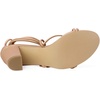 image:imageAllegra K Womens Strappy Lace Up Chunky Heeled Sandals  3 inches Heels Open Toe Faux leather Padded insole for comfort Summer Heel for Women Dress ShoesNude