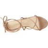 image:imageAllegra K Womens Strappy Lace Up Chunky Heeled Sandals  3 inches Heels Open Toe Faux leather Padded insole for comfort Summer Heel for Women Dress ShoesNude