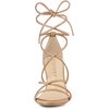 image:imageAllegra K Womens Strappy Lace Up Chunky Heeled Sandals  3 inches Heels Open Toe Faux leather Padded insole for comfort Summer Heel for Women Dress ShoesNude
