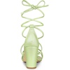 image:imageAllegra K Womens Strappy Lace Up Chunky Heeled Sandals  3 inches Heels Open Toe Faux leather Padded insole for comfort Summer Heel for Women Dress ShoesLime Green