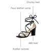 image:imageAllegra K Womens Strappy Lace Up Chunky Heeled Sandals  3 inches Heels Open Toe Faux leather Padded insole for comfort Summer Heel for Women Dress ShoesBlack
