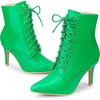 image:imageAllegra K Women Pointed Toe Stiletto Heel Lace Up Ankle Boots  Stiletto heel Comfortable fit Night out ABS outsole Pointed toe Lace up 33 inch heel 55 inch shaftGrass Green